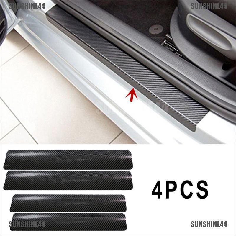 [sun44] 4Pcs Stiker Pelindung Pedal Welcome Bahan Carbon Fiber untuk Mobil [303]