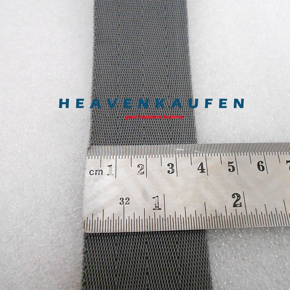 Webbing Tas Lebar 3,8 cm Motif Seatbelt Warna Abu Abu Meteran