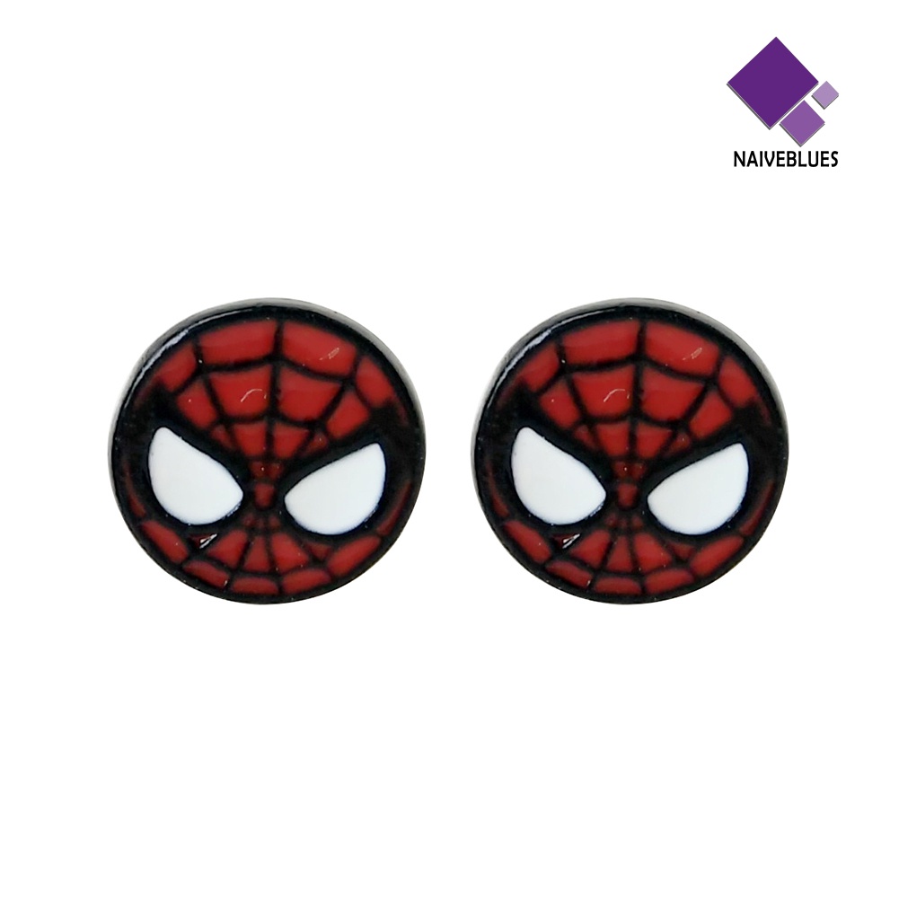 Anting Stud Enamel Desain Kartun Spiderman Deadpool Captain