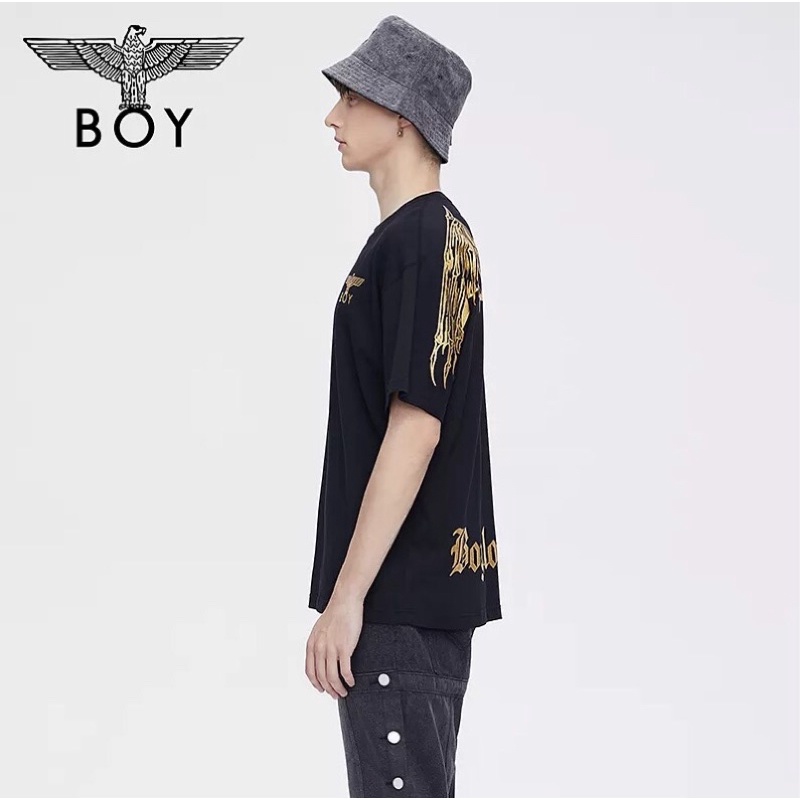 BOY20 KAOS BOY LONDON WINGS GOLD IMPORT PRIA WANITA ASIA EROPA KOREA