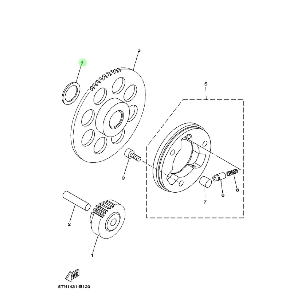 SHIM RING BELAKANG GIR GEAR GIGI STATER CRYPTON VEGA R LAMA NEW ZR RR ORIGINAL YGP 4WH-E5644-00
