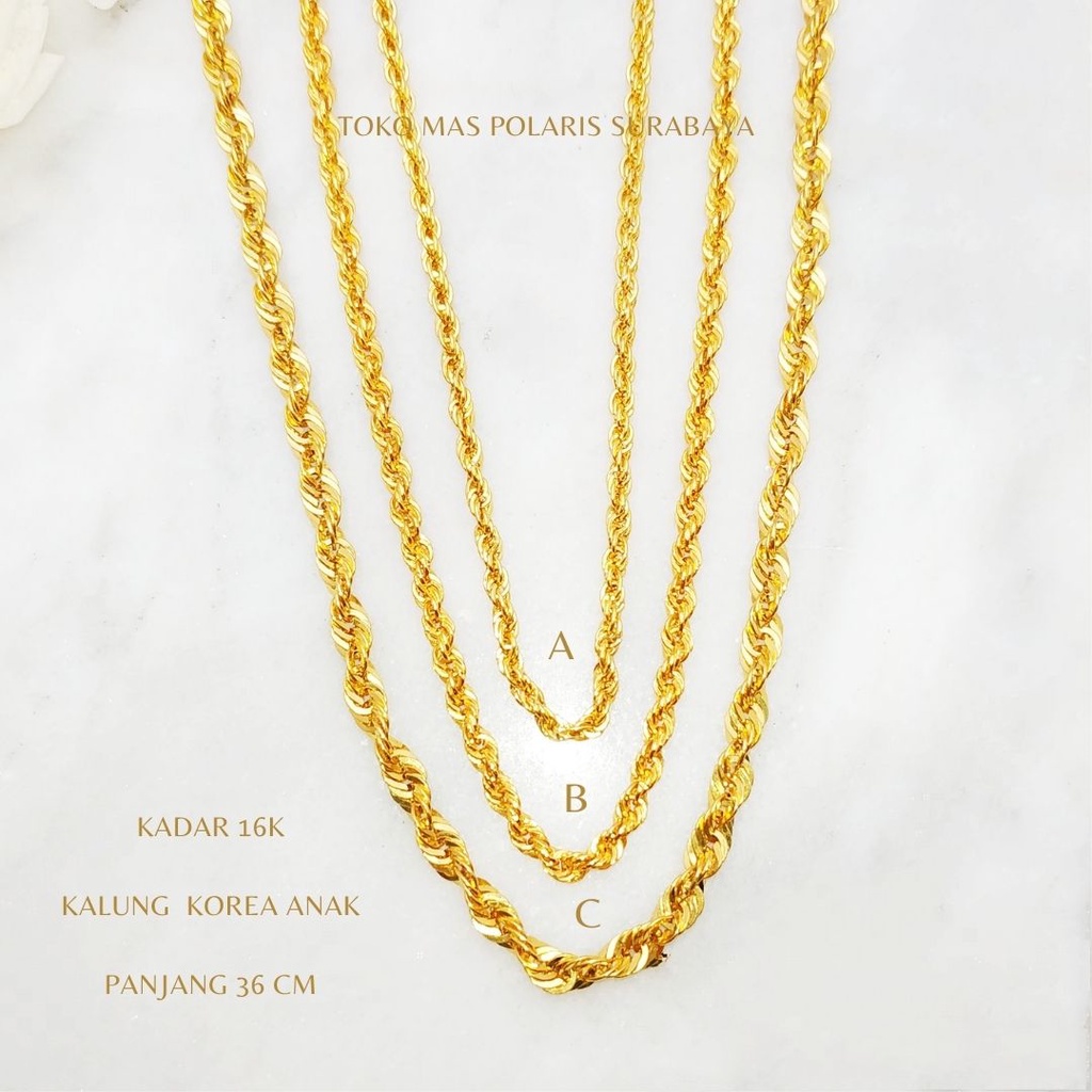 Kalung Korea Perhiasan Emas Kuning kadar 700 16K 17K KL700|04730|68 KL6A