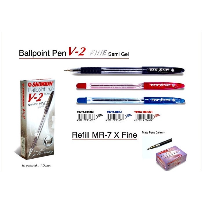 

Snowman Semi-Gel Pen V2 / Pulpen Snowman V2