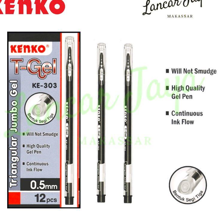 

TR6✤ Pulpen gel kenko KE-303 T-gel ( 12 pcs ) Bagus Dipakai