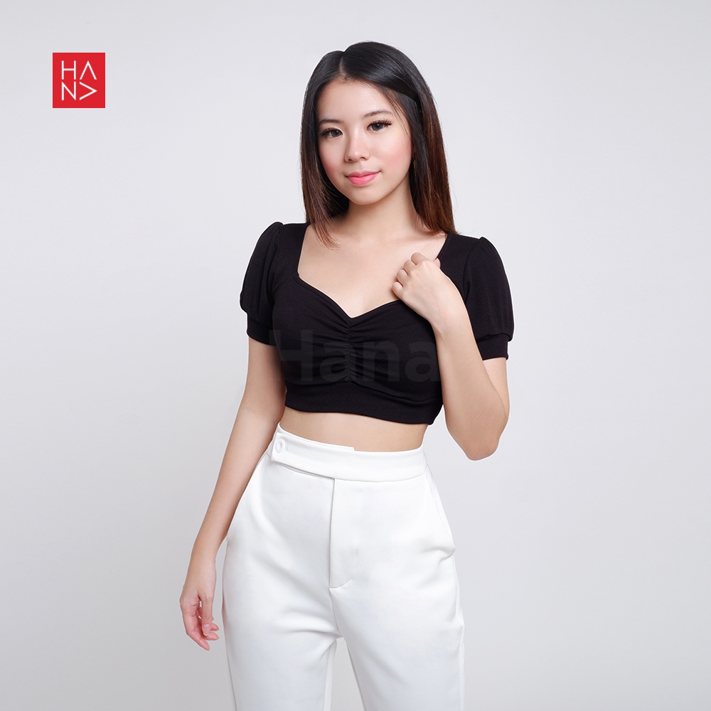 Hana Fashion - Fiore Crop T-shirt Wanita / Crop Top Wanita Korea - TS211