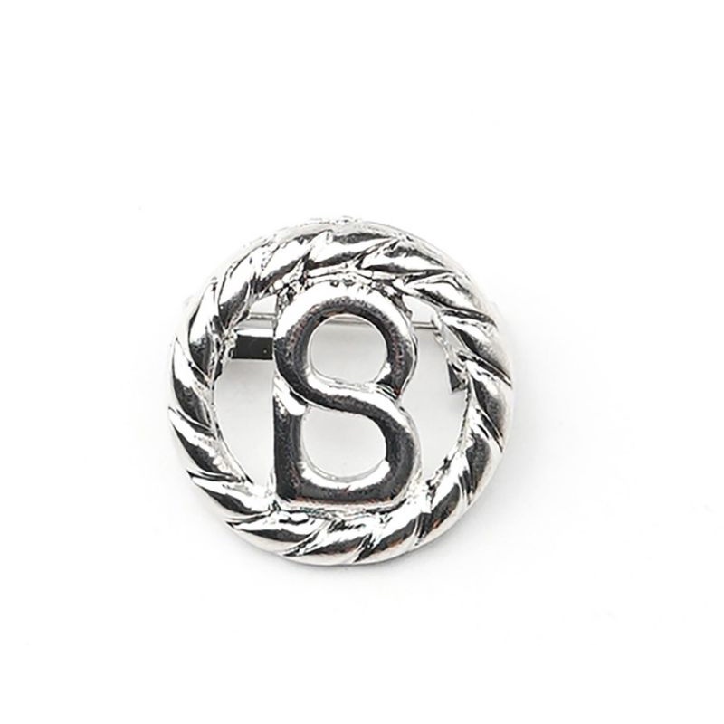 Bros B/bross signature branded import premium/brooch button/Bros hijab Athar shop scarve/Bros dada-Bulat ulir silver