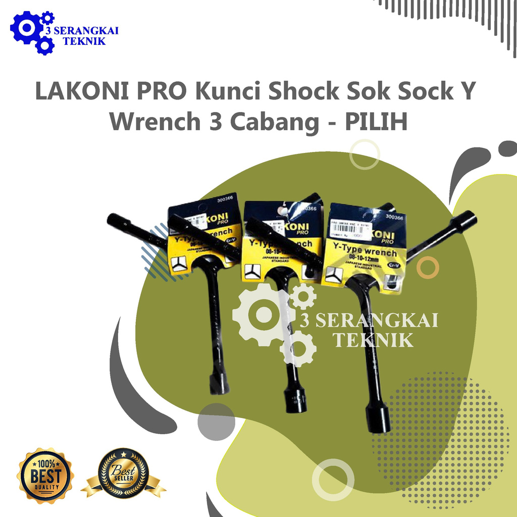 LAKONI PRO Kunci Shock Sok Sock Y Wrench 3 Cabang - PILIH