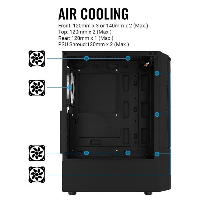 AEROCOOL QUANTUM MESH MID TOWER CASE TEMPERED GLASS