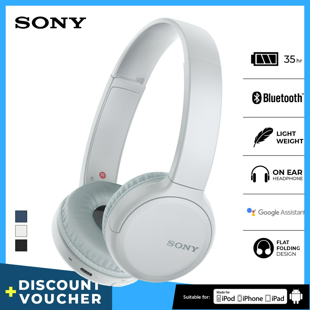 Headset Sony WH-CH510 Headset Wireless Bluetooth Battery Up to 35h With Microphone - White SONY Head