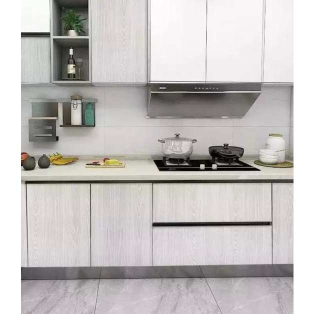 ✵ Wallpaper Dinding Motif Kayu Lapis Serat Triplek Abu ➤