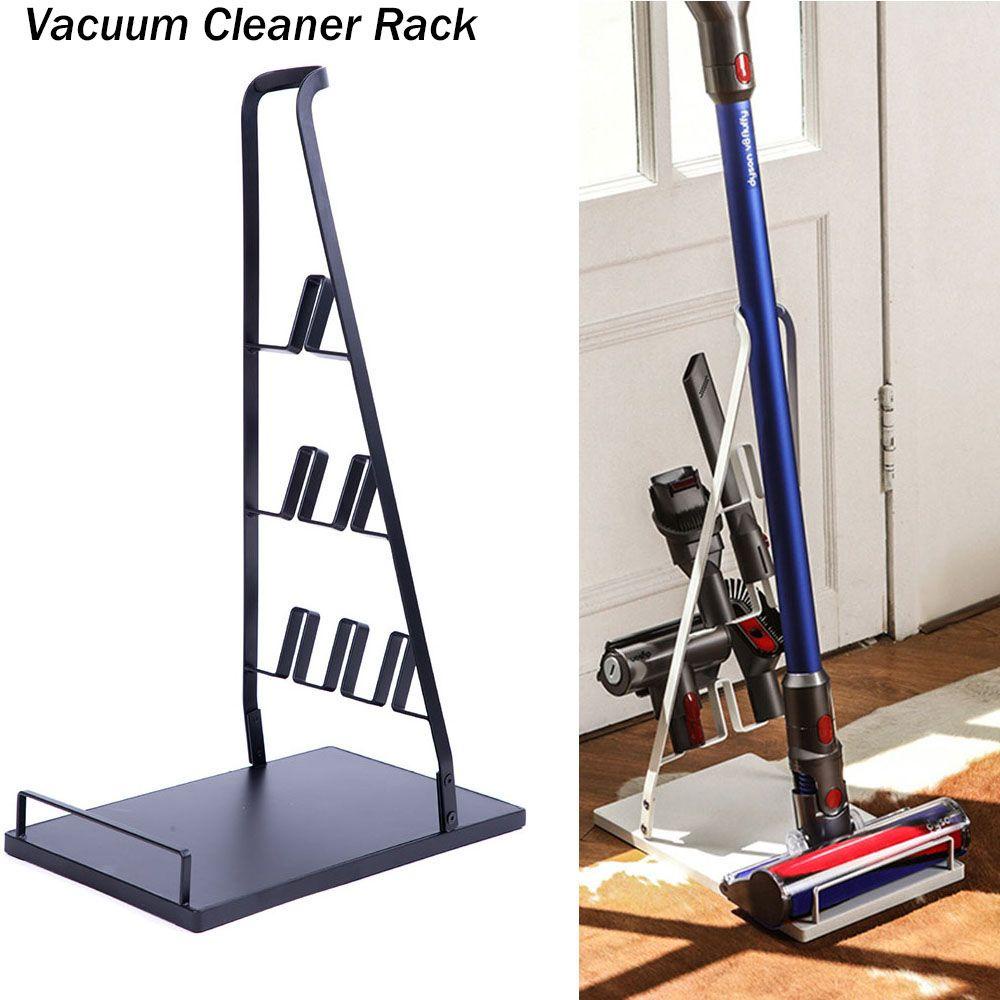 Solighter Rak Vacuum Cleaner Bebas Paku Rak Mulus Kreatif Alat Sikat Lantai Berdiri Penyimpanan