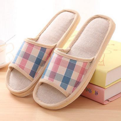 Grab Medan Sandal Selop Linen Indoor Size 37-38 Suihyung  YT3622 Pink Blue