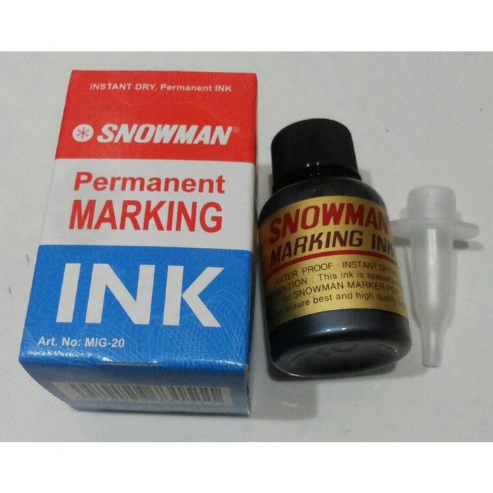 

TULIS-ALAT- REFILL INK SNOWMAN PERMANENT MARKING / ISI ULANG TINTA PERMANEN - HITAM -ALAT-TULIS.