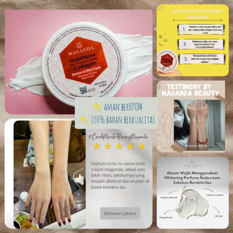 MAGANDA WHITENING BODYCREAM GLUTATHIONE BPOM