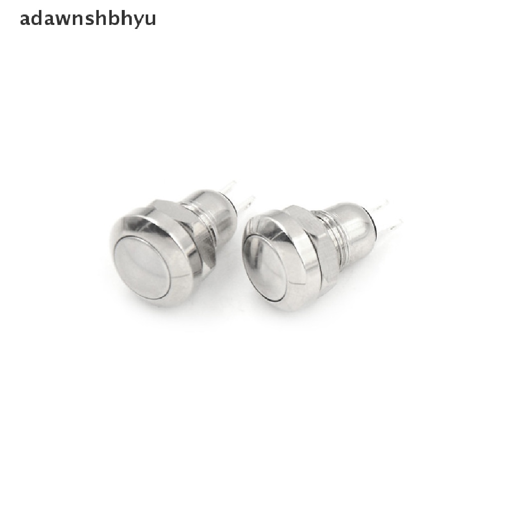 Adawnshbhyu 2pcs 8mm Saklar Tombol Tekan Momentary Mini Micro 2Pin Metal Tahan Air