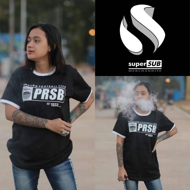 Baju persib supersub hitam putih