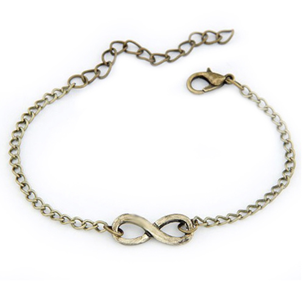 Hu Hu Hu Hu Hu Alat Bantu Pasang Kacamata♡ Gelang Tangan Rantai Adjustable Aksen Infinity Metal Gaya Punk Untuk Wanita