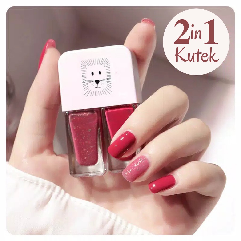 2IN1 KUTEK HALAL KUTEKS 2 TONE Cat Kuku muslimah Gel Nail polish KOREA