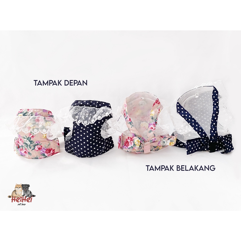 Tali Tuntun Kucing Anjing Betina / Harness Baju Premium Anjing Kucing/ Pet Harness Vest Cute Dog Cat
