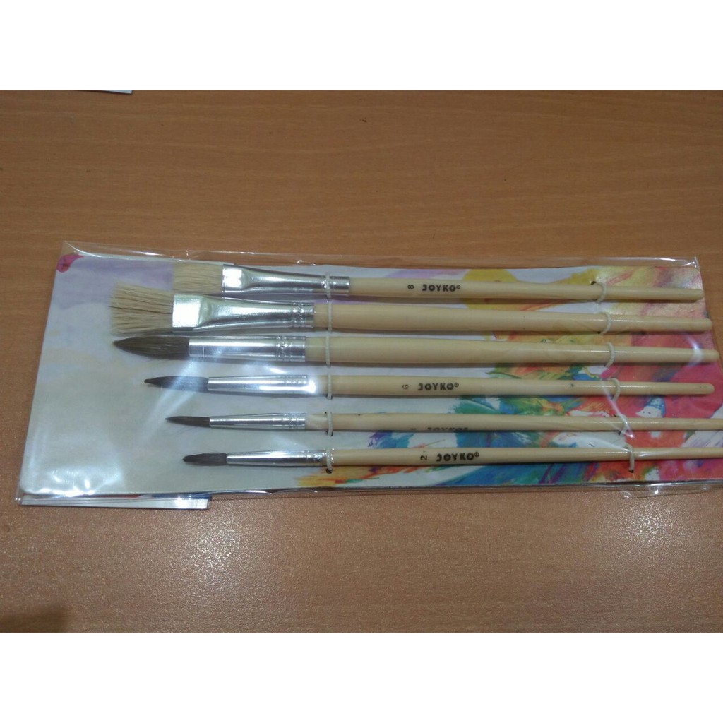 [ 1 Set ] Joyko Brush Set 6 BR-1/Kuas Lukis/Kuas Cat Air Joyko Set 6