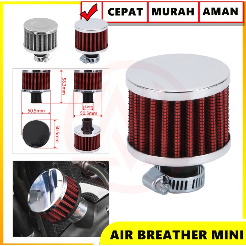 Jual AIR BREATHER FILTER HAWA UDARA MINI UNIVERSAL Merah BUKAN KNN ...