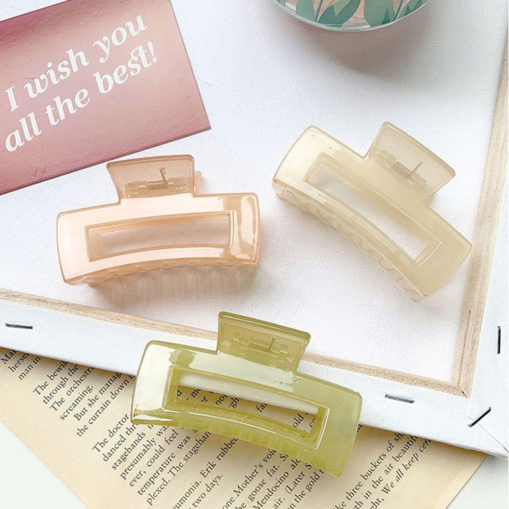 Agustina Hair Claw Disk Hair Aksesoris Rambut Anak Perempuan Jepit Mandi Warna Solid Plastik Grab Clips