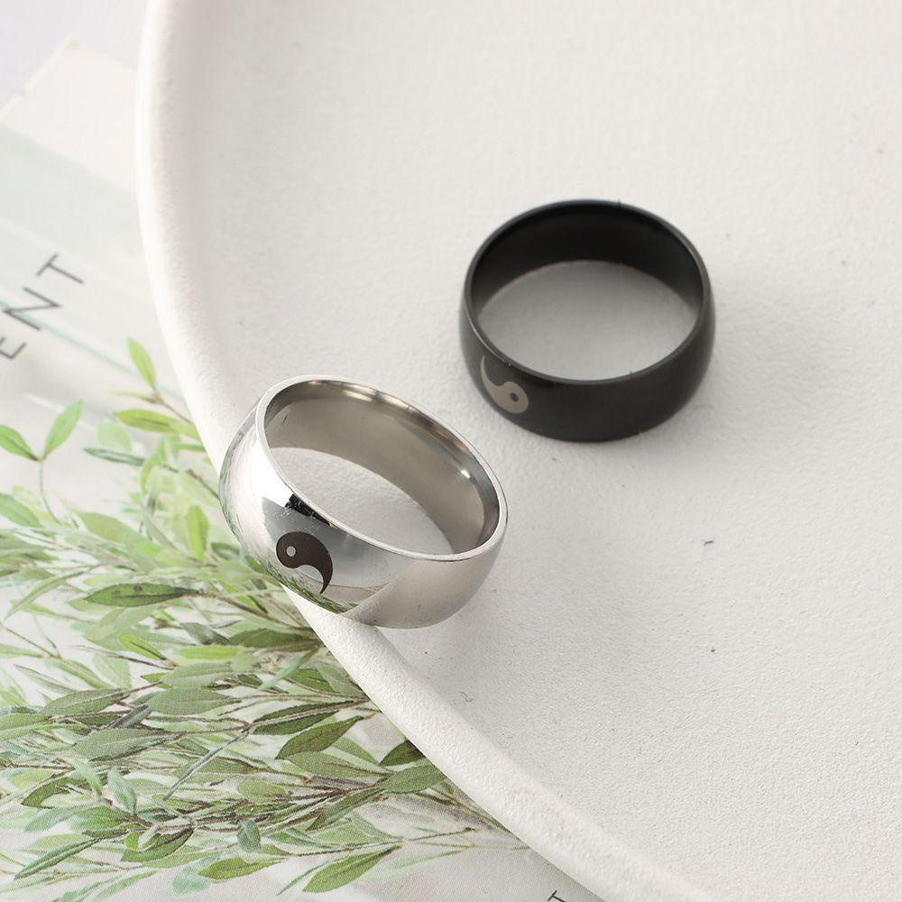 Preva Cincin Kepribadian Cincin Anak Laki-Laki Perhiasan Yin Yang Cincin Gaya Cina Tai Chi