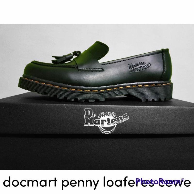 dr. martens sepatu loafers pria wanita unisex autsole kaca dan autsole hitam eu 36-45