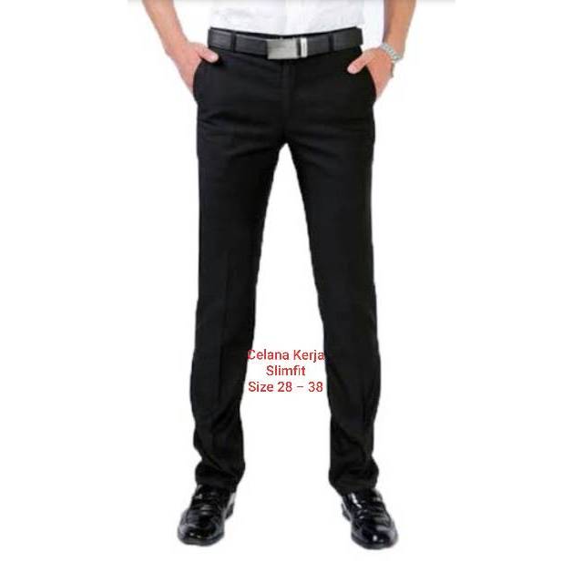 Celana kerja kain pria slimfit size 28 29 30 31 32 33 34 35 36 37 38  Merk Pittsburgh