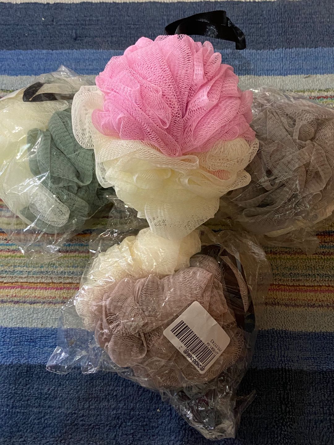 Shower Puff Bahan Pe Aneka Warna