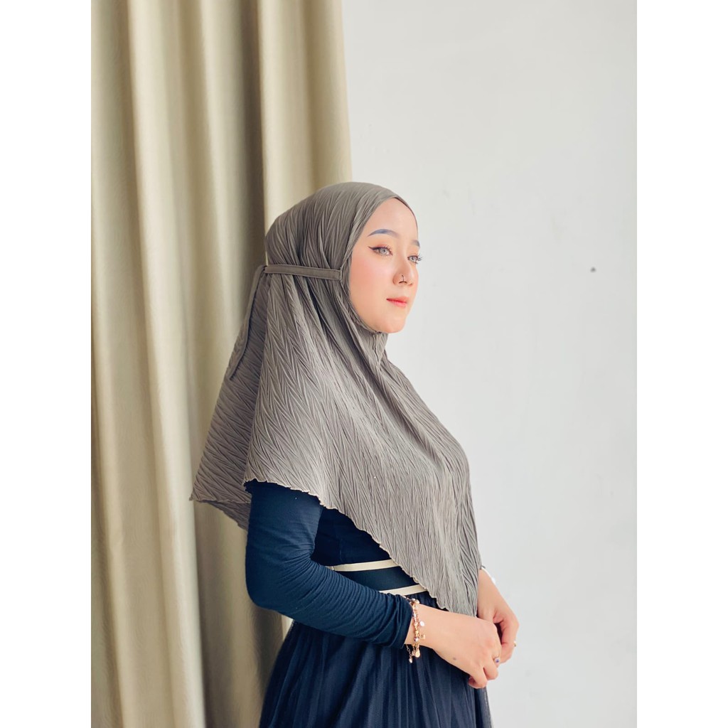 Hijab Bergo Plisket full Padi Khumaira Jilbab Maryam Plisket-7
