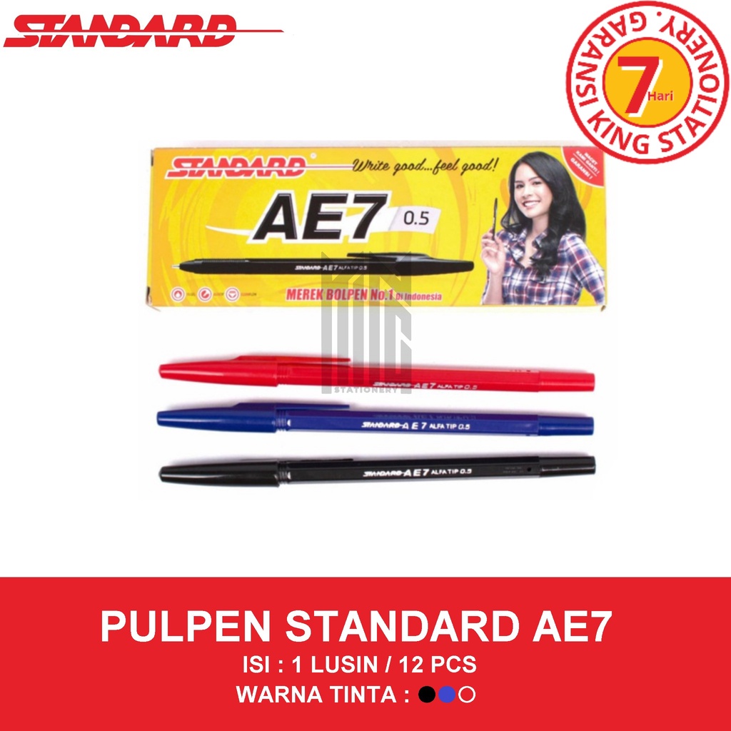 

PULPEN STANDARD AE7 HITAM/BIRU/MERAH