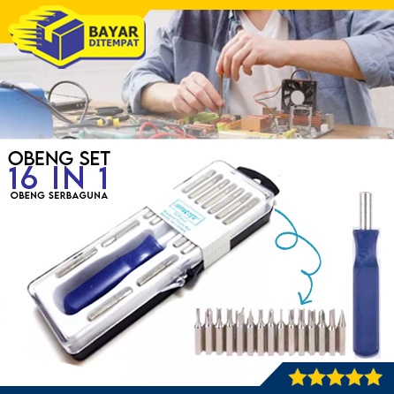 Obeng Set 16 in 1 Mini Tool Kit