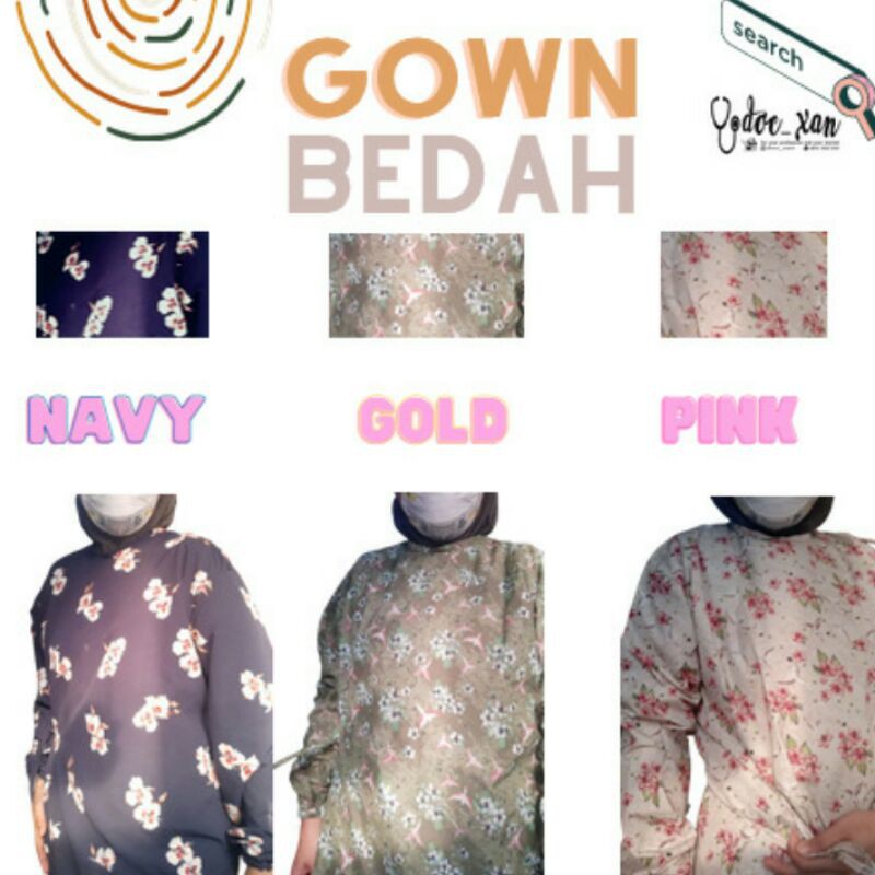 GOWN BEDAH MOTIF BUNGA