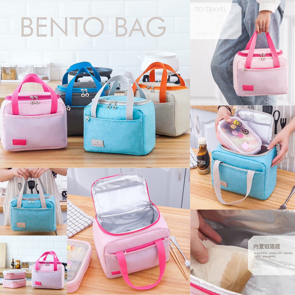 Bento Bag Coller Bag Lunch Bag Tas Bekal Free Ice Gel 5 Pcs