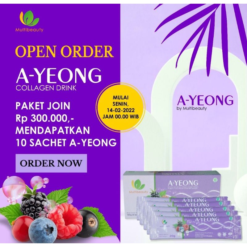 A-YEONG COLLAGEN DRINK MULTIBEAUTY || MINUMAN COLLAGEN VIRAL || SERBUK PEMUTIH FREE ID MEMBER RESMI