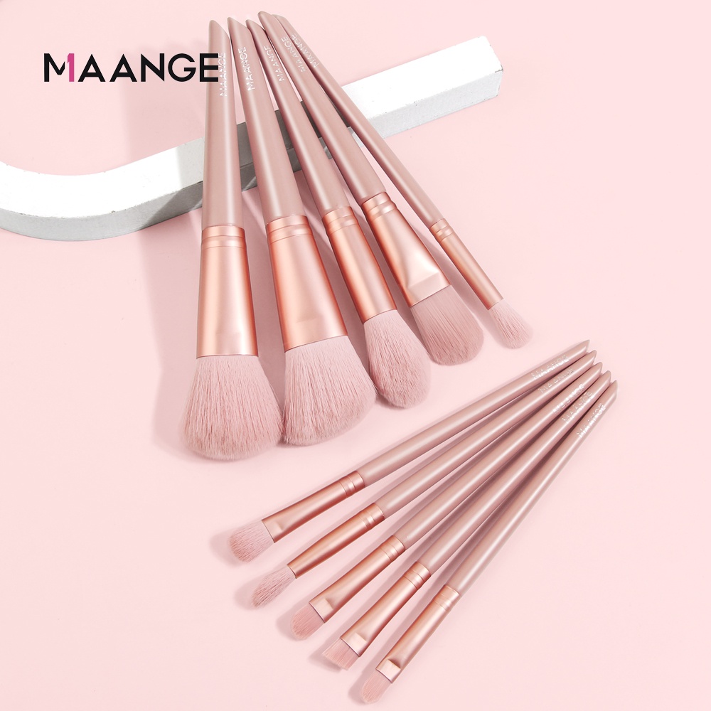 MAANGE 10Pcs/Set Professional Makeup Brush Kit Super Soft Microcrystalline Bristles Brush Cosmetics Beauty Tool Kit Makeup Accessories