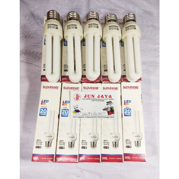 PAKET 6PCS LAMPU LED 20WATT SLOVEENS SUPER TERANG Asli sni
