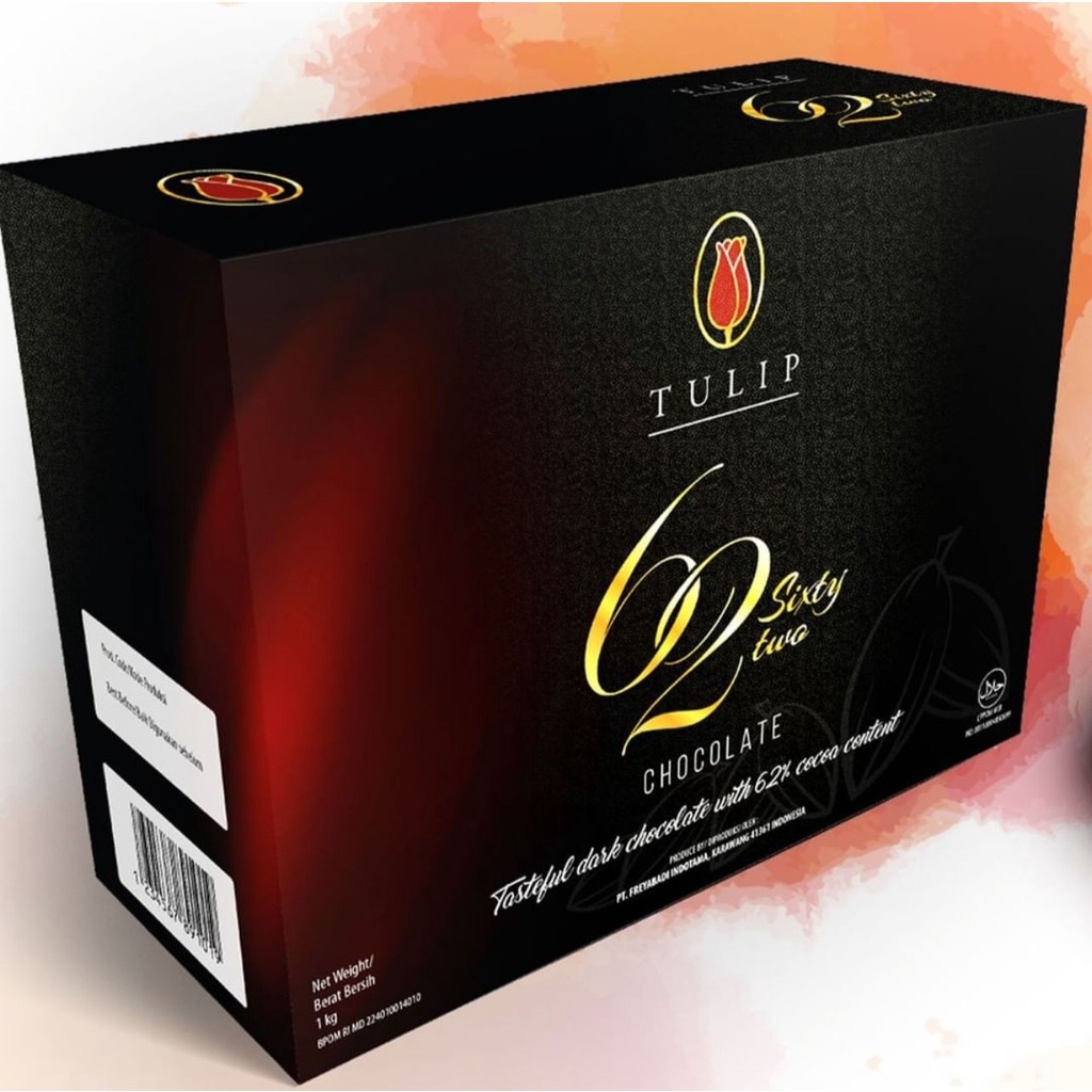 Tulip Dark Chocolate Couverture 62% 1 Kg Coklat Coin Kancing - Gosend Grab Only!!!