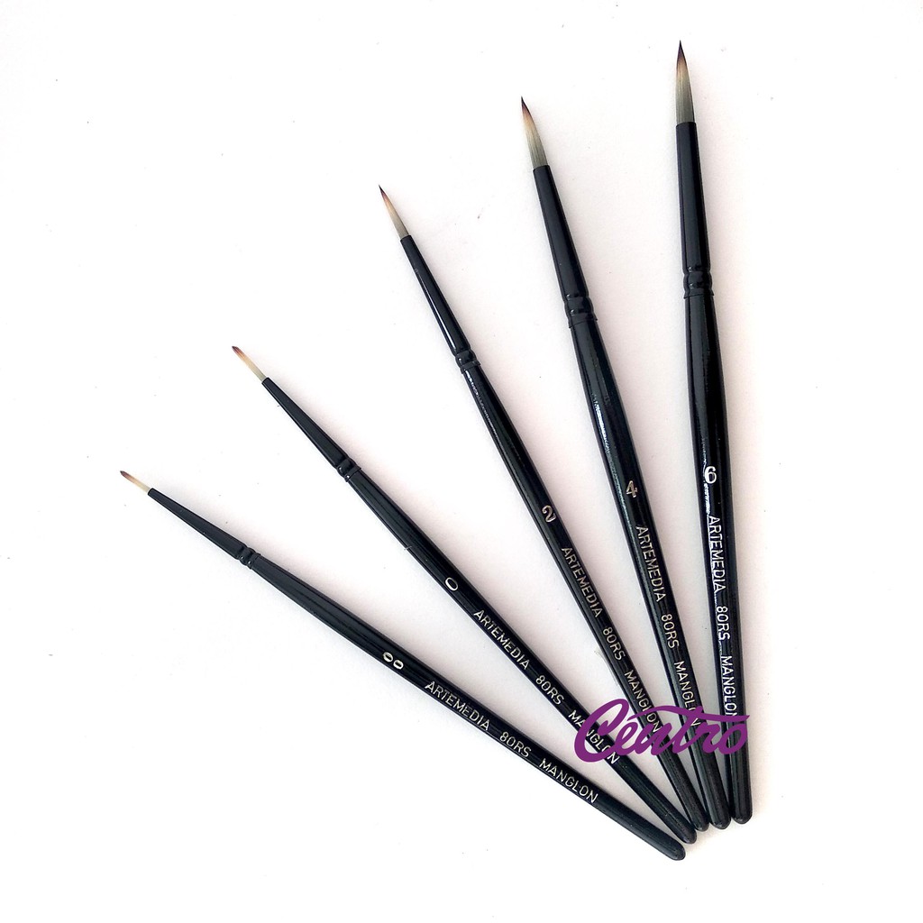 

Arte Manglon Watercolor Brush Set Kuas Cat Air Water Color 5 Pcs