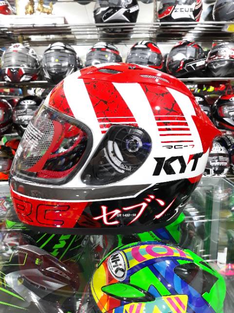 Helm KYT RC7 Motif Seri #17 Katana White / Red-2