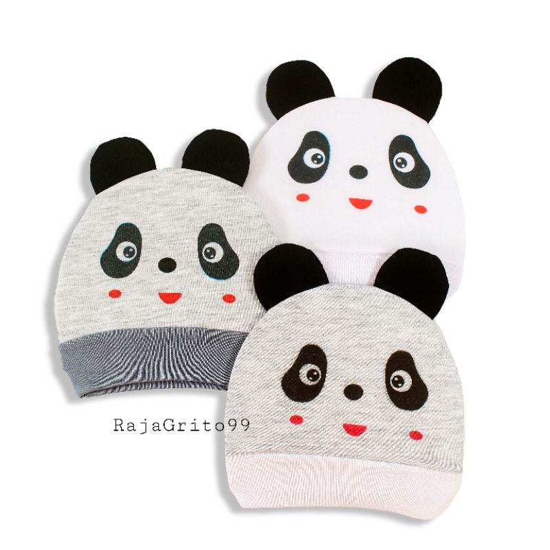 Topi bayi karakter binatang Panda / topi karakter lucu new born 0 - 3th bahan premium / Kupluk bayi