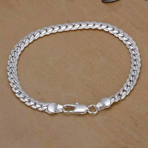 Gelang Fashion Pria Wanita Silver Plated Fine Beads