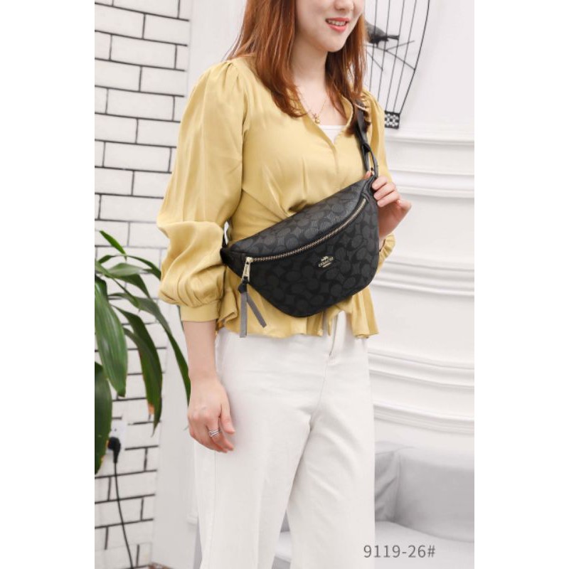 TAS IMPORT COACH WOMEN'S POLISHED PEBBLE BELT BAG SEMI ORIGINAL