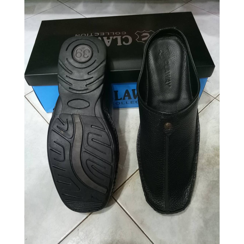 Sepatu Selop Pria Kulit Asli Sandal Bustong Laki laki Sendal Tutong Casual