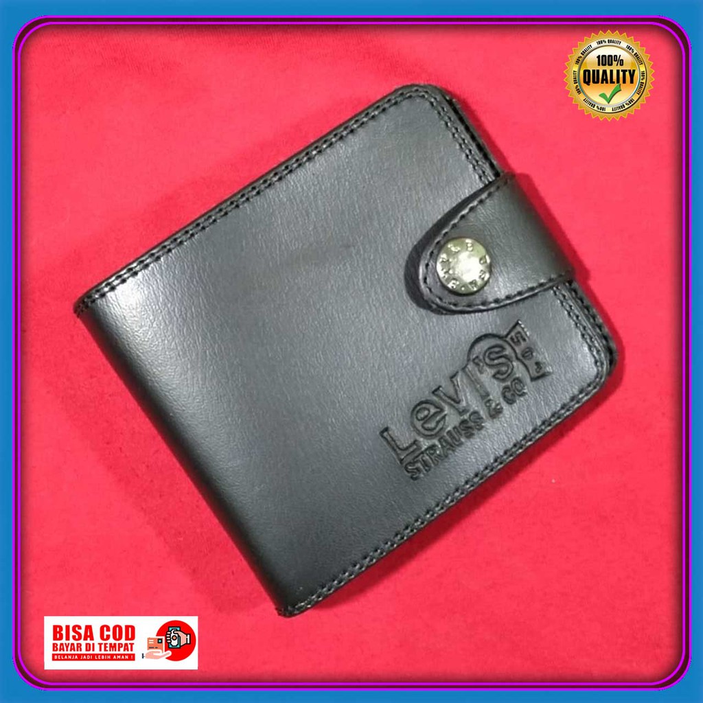 dompet cowok kekinian levis pendek kancing keren kasual best seller