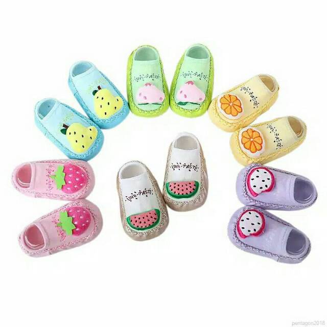 FRUITY MOCASSINS lonceng prewalker kaos kaki bayi bunyi sepatu anak import