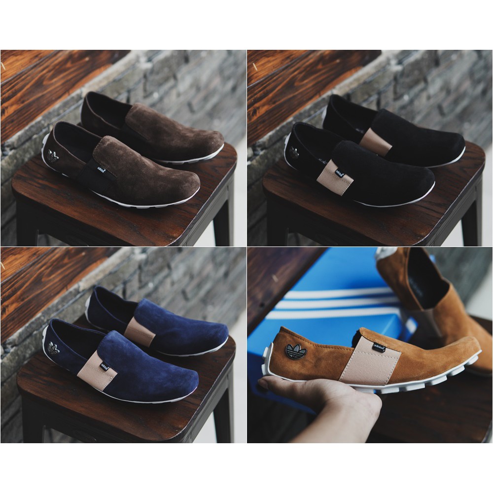 Sepatu Mocasin Suede Slop Adidas Asensio / Slipon Pria Santai Mokasin Kerja Murah