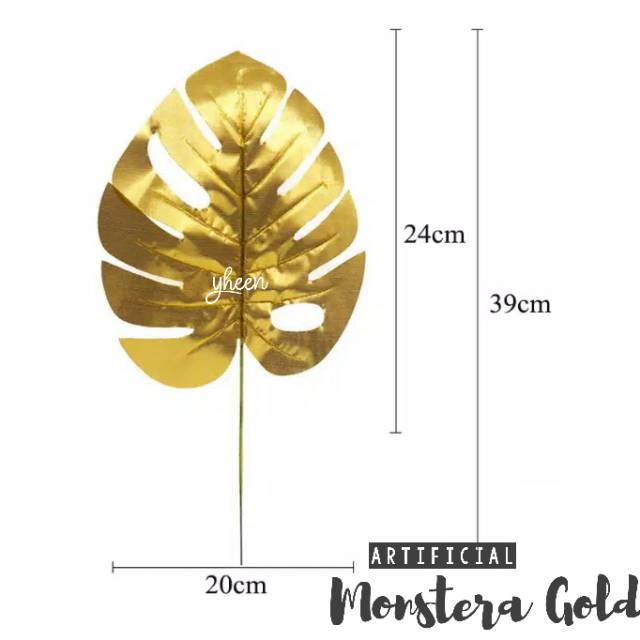 Artificial Monstera Gold / daun monstera gold