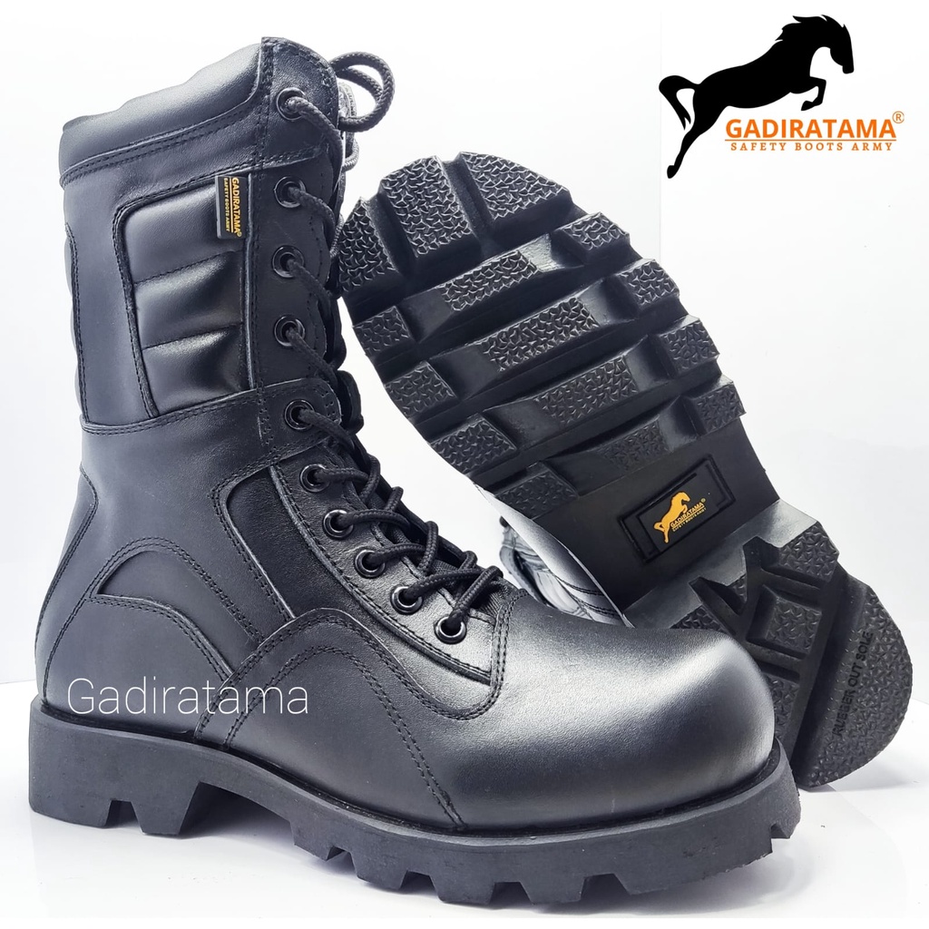 sepatu PDL terbaru TNI POLRI kulit ASLI ujung BESI OUTSOLE RADIAL GADIRATAMA!